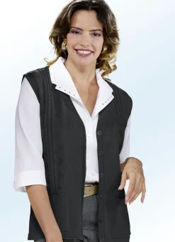 Strickweste mit Zopfdessin