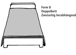 Tagesdecke mit Karo-Steppung und Bandeinfassung