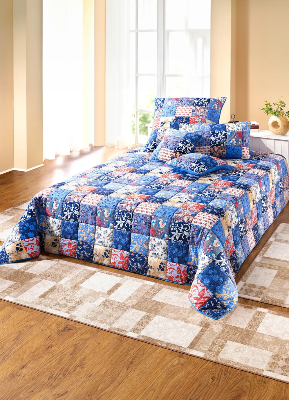 Tagesdecken und Kissenbezüge aus 100% Baumwolle