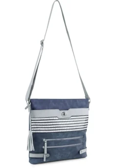 Tasche mit teilweise glitzernden Flechtdurchzügen