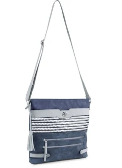 Tasche mit teilweise glitzernden Flechtdurchzügen