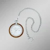 Taschenuhr mit Walnuss und Edelstahl Gehäuse