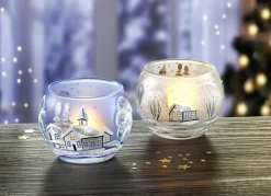 Teelichthalter aus Glas im 2er-Set