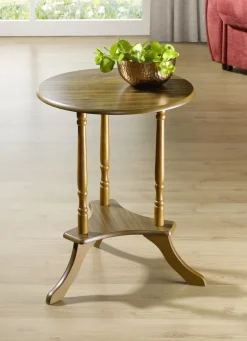 Teilmassiver Beistelltisch