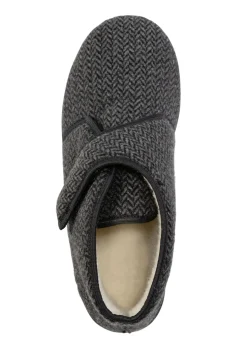 Textil-Stiefelette mit dezentem Fischgrat-Muster