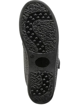 Textil-Stiefelette mit dezentem Fischgrat-Muster