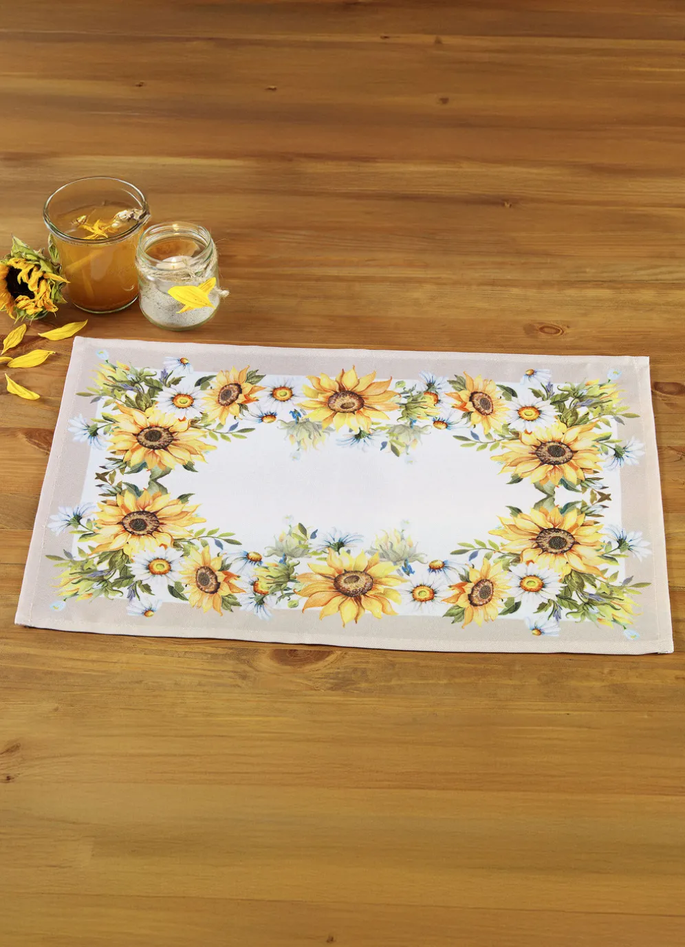 Tisch- und Raumdekoration mit Sonnenblumen-Motiv