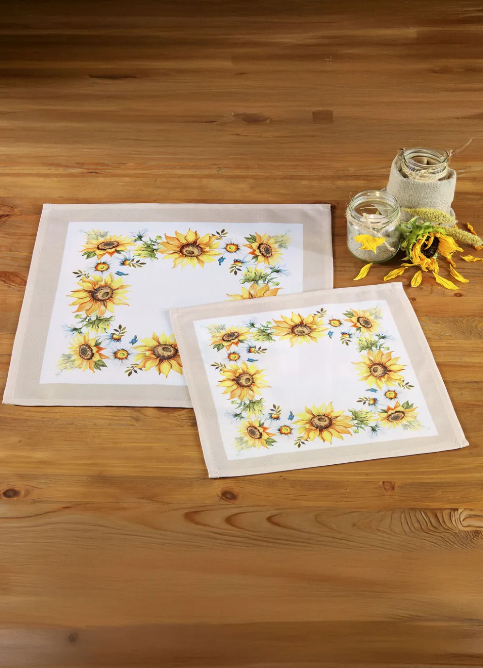 Tisch- und Raumdekoration mit Sonnenblumen-Motiv