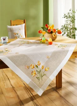 Tisch- und Raumdekoration mit Tulpen und Schmetterlinge