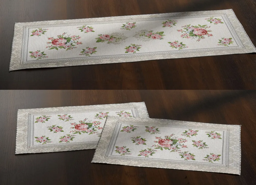 Tisch- und Raumdekoration mit romantischem Rosenmotiv