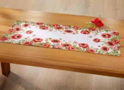 Tisch- und Raumdekoration mit Mohnblumen-Motiv