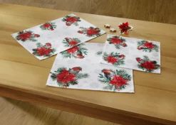 Tisch- und Raumdekoration mit niedlichen Rotkehlchen