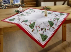 Tischdecke mit Schneemann-Druckmotiven