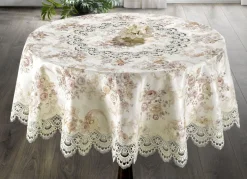 Tischdecke von Schäfer mit feinster Macramé-Spitze