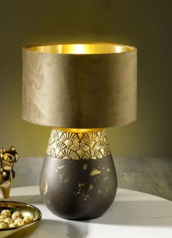 Tischleuchte mit Lampenfuß aus Keramik