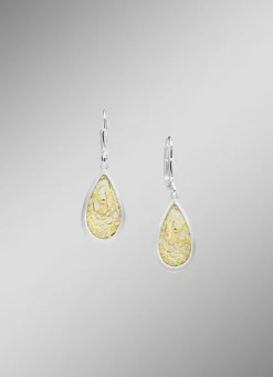 Tropfenförmige Ohrringe mit kunstvollem Bicolor-Design
