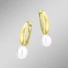 Tropfenförmige Ohrringe mit Süßwasser-Zuchtperlen