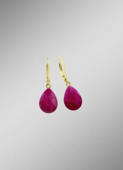 Tropfen-Ohrringe mit Rubin