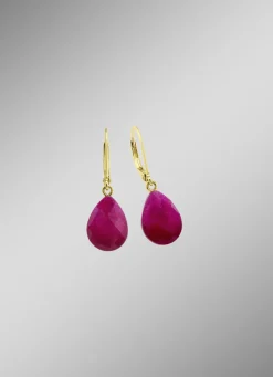 Tropfen-Ohrringe mit Rubin