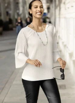 Tunika aus duftigem Plisseé