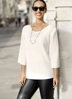 Tunika aus duftigem Plisseé