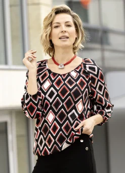 Tunika mit farbbrillantem Druck