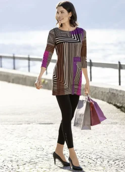 Tunika mit modisch flachem Halsausschnitt