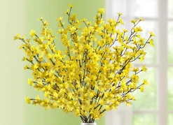 Täuschend echt aussehende Forsythienzweige, 5er-Set