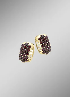Vergoldete Creolen mit Granat