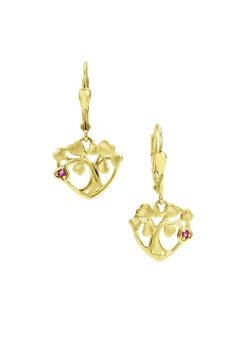 Vergoldete Ohrringe mit Rubin