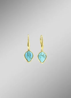 Vergoldete Ohrringe mit Türkis