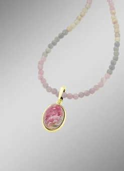 Vergoldeter Anhänger mit Rhodochrosit