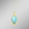 Vergoldeter Anhänger mit Türkis