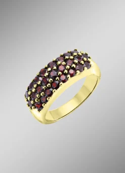 Vergoldeter Damenring mit Granat