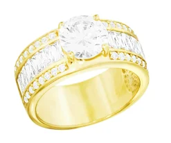 Vergoldeter Damenring mit Zirkonia