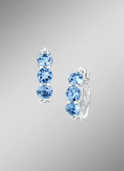 Verzierte Creolen mit Blautopas