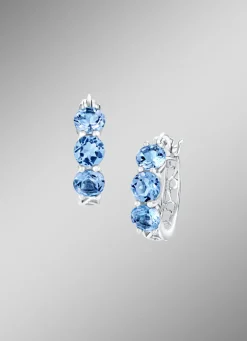 Verzierte Creolen mit Blautopas