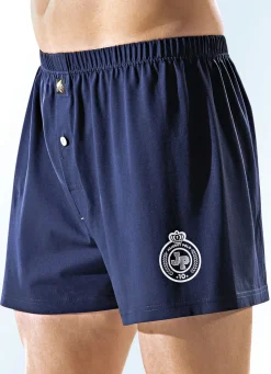 Viererpack Boxershorts, uni mit Druckmotiv