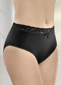 Viererpack Slips mit elastischem Spitzenbund