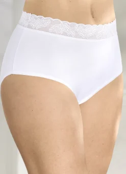 Viererpack Slips mit elastischem Spitzenbund
