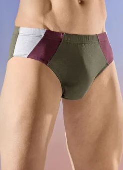 Viererpack Slips mit farbigen Einsätzen