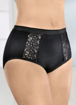 Viererpack Slips mit Spitzeneinsätzen