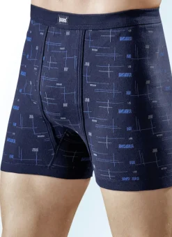 Viererpack Unterhosen aus Feinripp mit Eingriff, bunt dessiniert