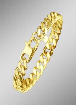 Vollmassives Panzer-Armband mit Karabinerverschluss