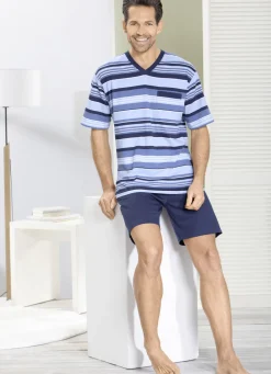 Vorteilspack: Schlafanzug und Shorty im Set, mit V-Ausschnitt