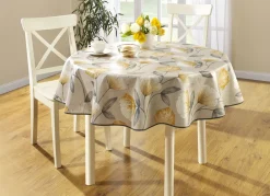 Wachstuch-Tischdecke mit Ginkgo-Motiven