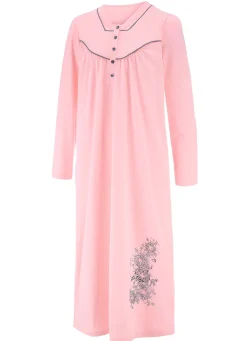 Wadenlanges Nachthemd mit langen Ärmeln