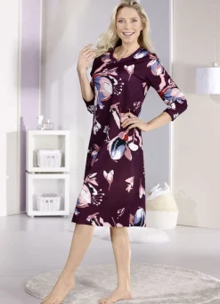 Wadenlanges Nachthemd mit langen Ärmeln