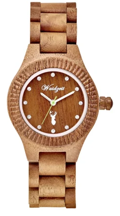 Waidzeit-Damenuhr komplett aus Walnussholz