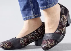 Waldläufer, bequeme Damen-Pumps, Weite K, mit herausnehmbarem Fußbett